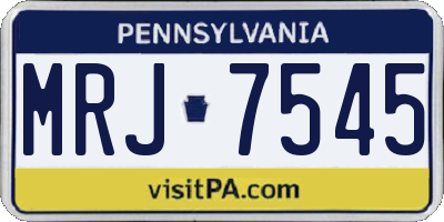PA license plate MRJ7545