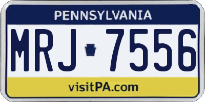 PA license plate MRJ7556