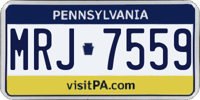 PA license plate MRJ7559