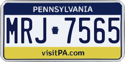 PA license plate MRJ7565