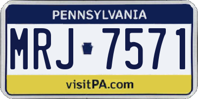 PA license plate MRJ7571
