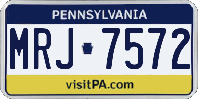 PA license plate MRJ7572