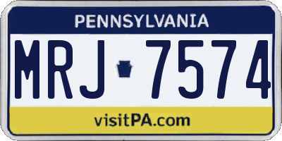 PA license plate MRJ7574
