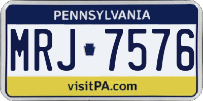 PA license plate MRJ7576