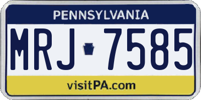 PA license plate MRJ7585