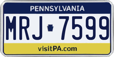 PA license plate MRJ7599