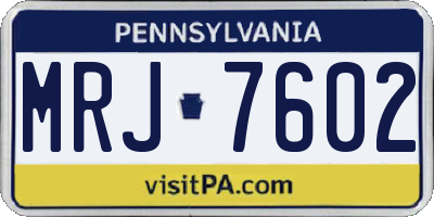 PA license plate MRJ7602