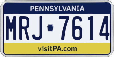 PA license plate MRJ7614
