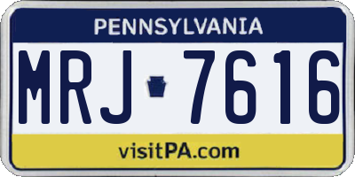 PA license plate MRJ7616