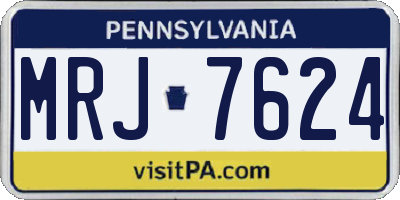 PA license plate MRJ7624