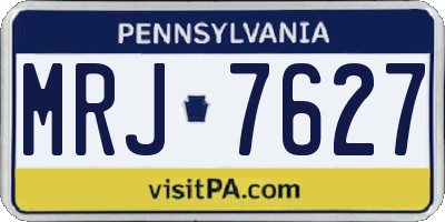 PA license plate MRJ7627