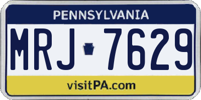 PA license plate MRJ7629