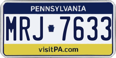 PA license plate MRJ7633