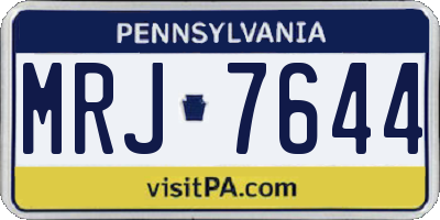 PA license plate MRJ7644