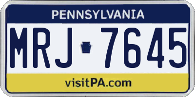 PA license plate MRJ7645