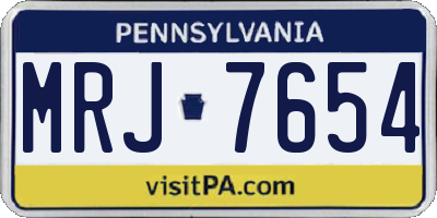 PA license plate MRJ7654