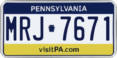 PA license plate MRJ7671