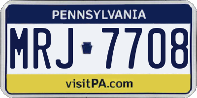 PA license plate MRJ7708