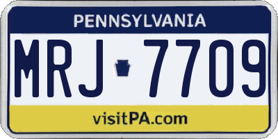 PA license plate MRJ7709