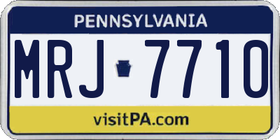 PA license plate MRJ7710