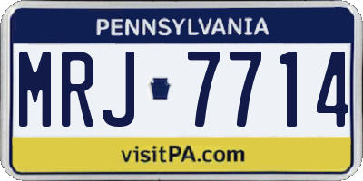 PA license plate MRJ7714