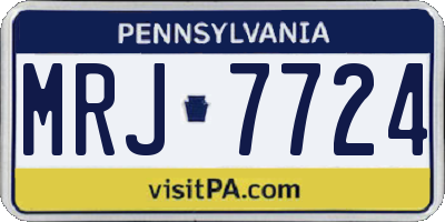 PA license plate MRJ7724
