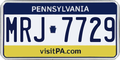 PA license plate MRJ7729