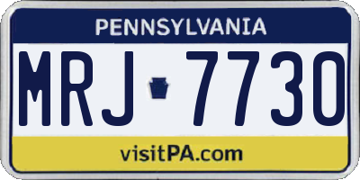 PA license plate MRJ7730