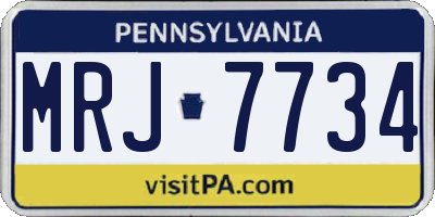 PA license plate MRJ7734