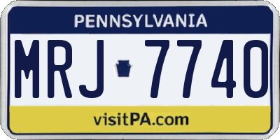 PA license plate MRJ7740