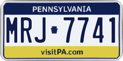 PA license plate MRJ7741