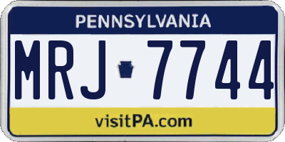 PA license plate MRJ7744