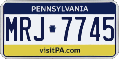 PA license plate MRJ7745