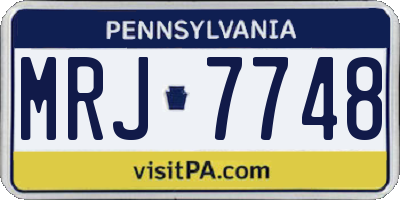 PA license plate MRJ7748