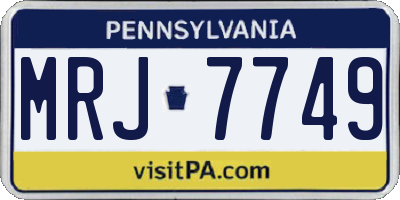 PA license plate MRJ7749