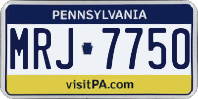 PA license plate MRJ7750