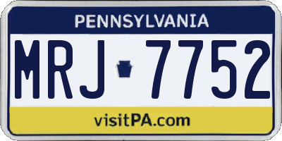 PA license plate MRJ7752