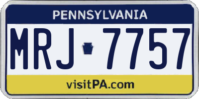 PA license plate MRJ7757