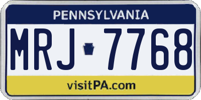 PA license plate MRJ7768