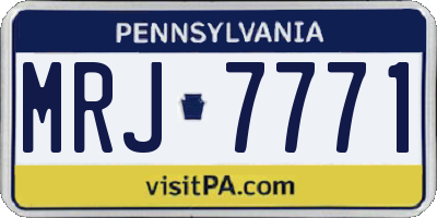 PA license plate MRJ7771