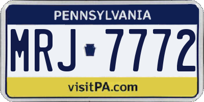 PA license plate MRJ7772