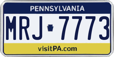 PA license plate MRJ7773