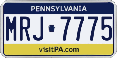 PA license plate MRJ7775
