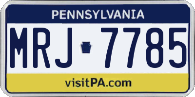 PA license plate MRJ7785