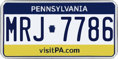 PA license plate MRJ7786