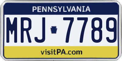 PA license plate MRJ7789