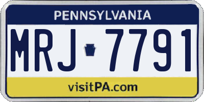 PA license plate MRJ7791