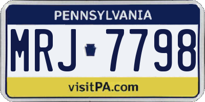 PA license plate MRJ7798