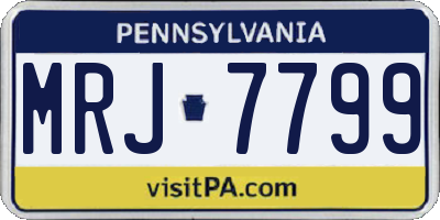 PA license plate MRJ7799