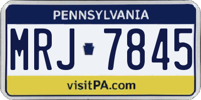 PA license plate MRJ7845